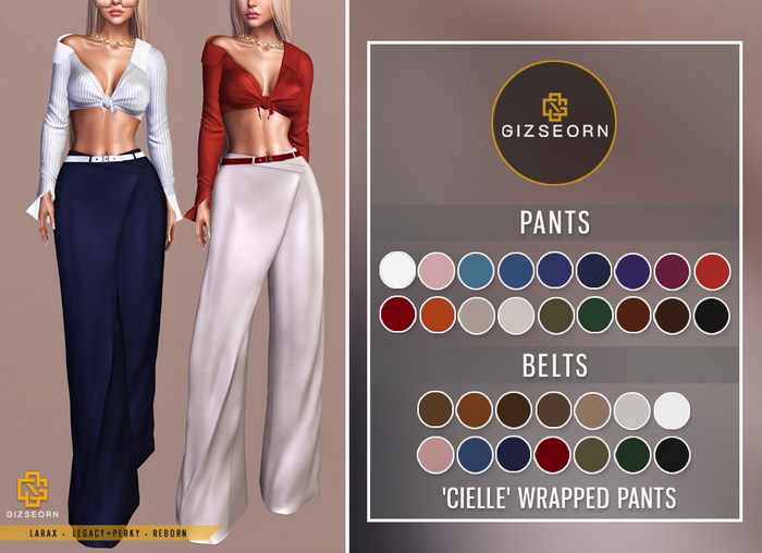GIZ SEORN: 'Cielle' Wrapped Pants [FatPack]