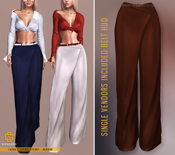 GIZ SEORN: 'Cielle' Wrapped Pants [Terracotta]