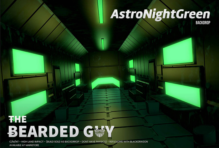Astro Night Green Backdrop - The Bearded Guy