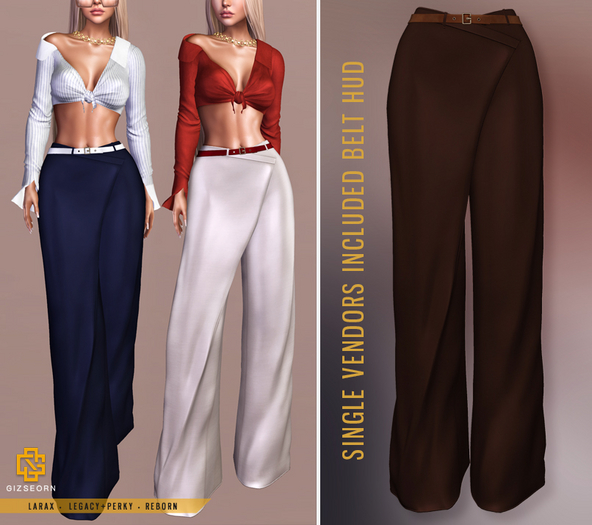 GIZ SEORN: 'Cielle' Wrapped Pants [Brown]