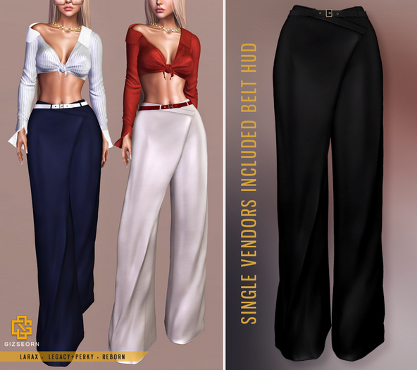 GIZ SEORN: 'Cielle' Wrapped Pants [Black]