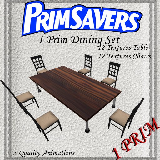PrimSavers - 1 Prim Rectangular Dining/Kitchen Table   6 Chairs Grill - 12 Textures