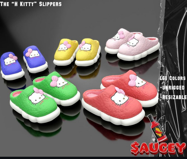 $aucey- H Kitty Slippers Fatpack