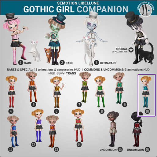 SEmotion Libellune Gothic Girl Companion COMMON 10