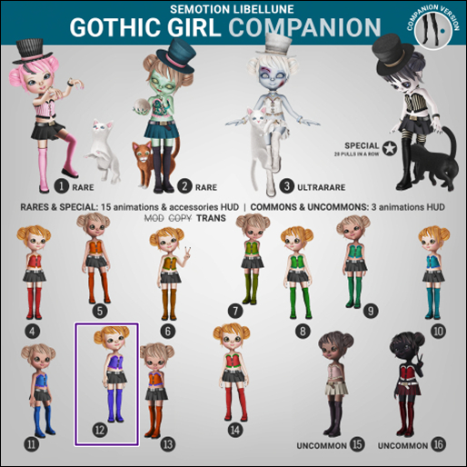 SEmotion Libellune Gothic Girl Companion COMMON 12