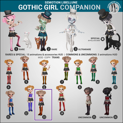 SEmotion Libellune Gothic Girl Companion COMMON 13