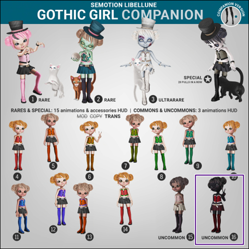 SEmotion Libellune Gothic Girl Companion UNCOMMON 16
