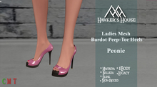 *HH* Ladies Mesh Bardot Peep-Toe Heels Peonie