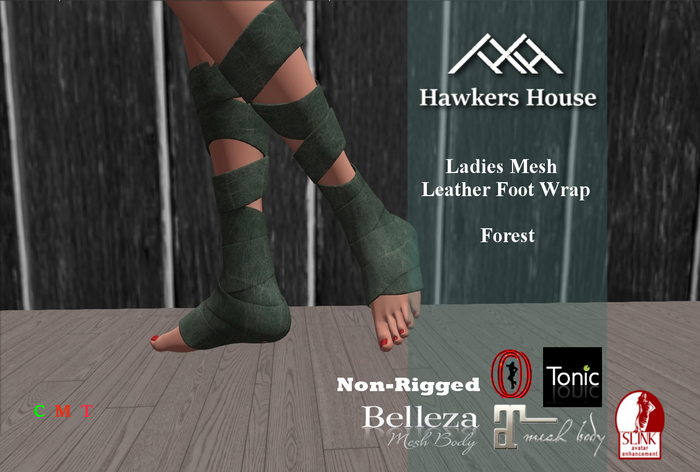 *HH* Ladies Mesh Leather Foot Wrap Forest