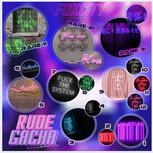 FOXCITY. Rude Gacha - Lost In Translation - 3 RARE