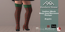 (HH* Ladies Mesh Raya Leg Warmers Argyle