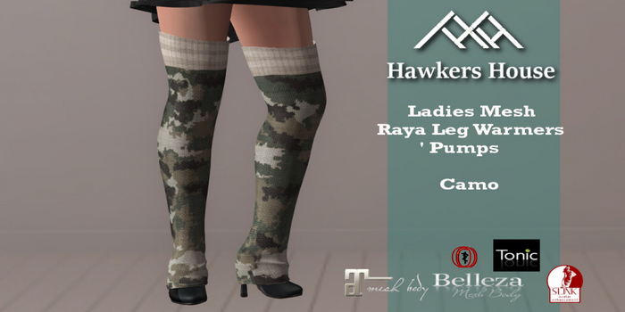 (HH* Ladies Mesh Raya Leg Warmers Camo
