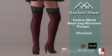 (HH* Ladies Mesh Raya Leg Warmers Checked