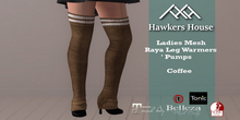 (HH* Ladies Mesh Raya Leg Warmers Coffee