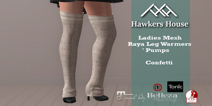 (HH* Ladies Mesh Raya Leg Warmers Confetti