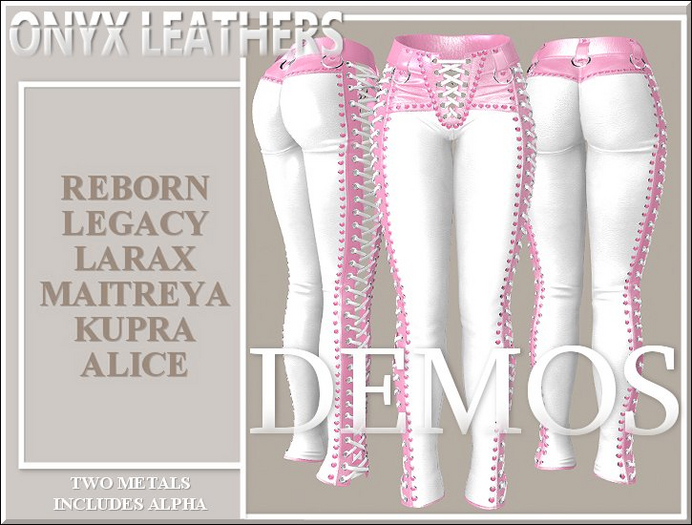 Demos for White + Pink Leather Rocker Pants v3