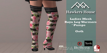 (HH* Ladies Mesh Raya Leg Warmers Goth