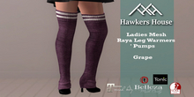 (HH* Ladies Mesh Raya Leg Warmers Grape