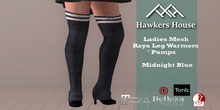 (HH* Ladies Mesh Raya Leg Warmers Midnight