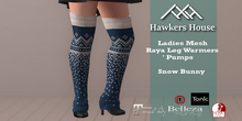 (HH* Ladies Mesh Raya Leg Warmers Snow Bunny