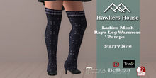 (HH* Ladies Mesh Raya Leg Warmers Starry Nite
