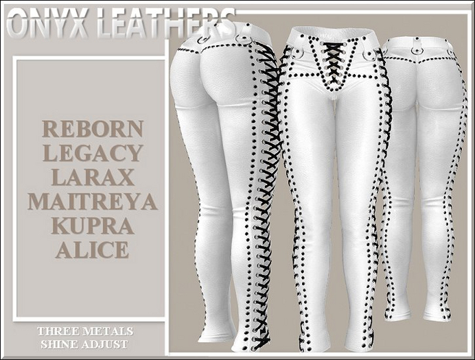 White Leather Rocker Pants v4