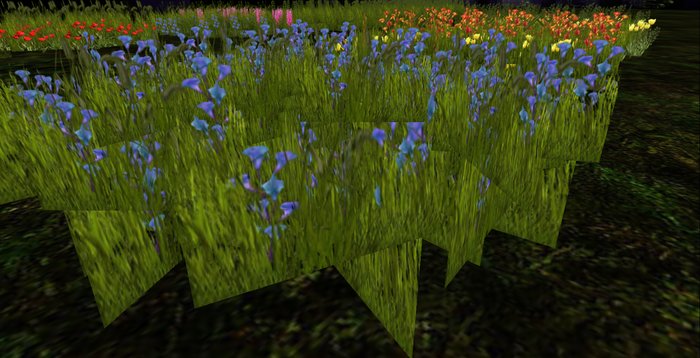 ALMOST FREE! WHIMSY 1 PRIM BLUE  "IN THE MEADOW" FLOWERS-COPY & MOD