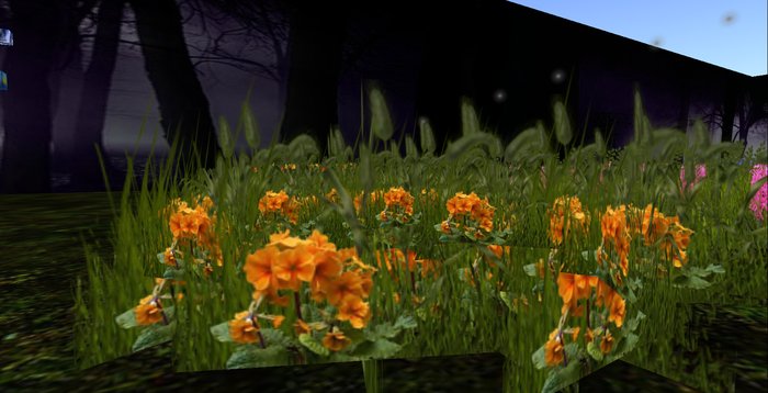 ALMOST FREE! WHIMSY 1 PRIM ORANGE "IN THE MEADOW" FLOWERS-COPY & MOD
