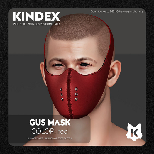.KindeX. 24J20 Gus Mask - red