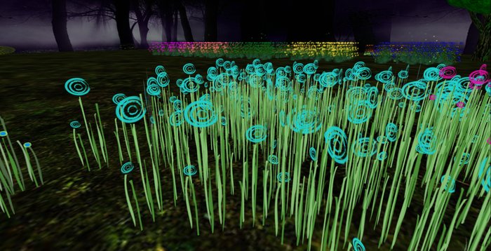 ALMOST FREE! WHIMSY 1 PRIM AQUA MOON DREAM FLOWERS-COPYMOD