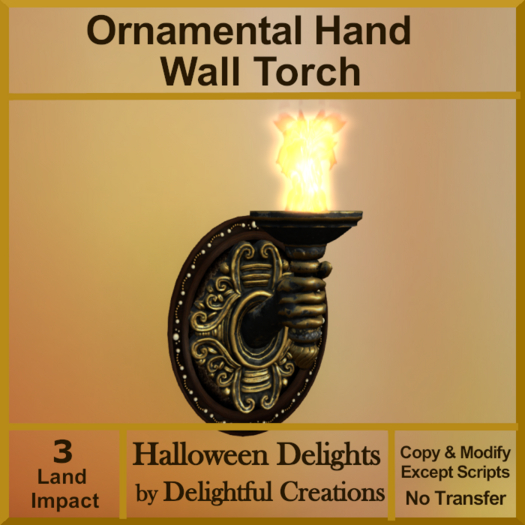 Ornamental Hand Wall Torch