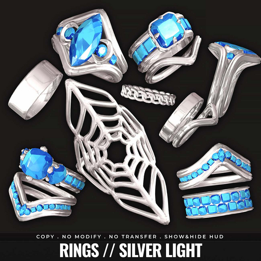 Second Life Marketplace - [BL] Blair rings // silverlight
