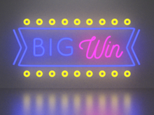 Big win neon sign Full Permission