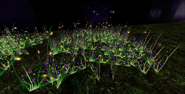 ALMOST FREE! WHIMSY 1 PRIM  BLUE/VIOLET "FAIRY LIGHTS" FANTASY FLOWERS-COPY MOD