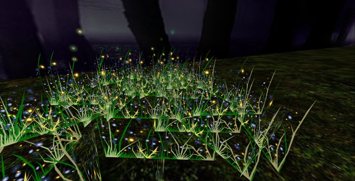 ALMOST FREE! WHIMSY 1 PRIM  BLUE "FAIRY LIGHTS" FANTASY FLOWERS-COPY MOD