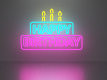 Happy Birthday 5 neon sign Full Permission
