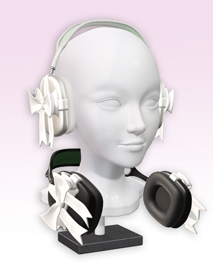 beary.// bow headphones - white