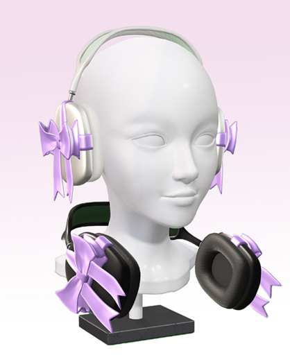 beary.// bow headphones - purple