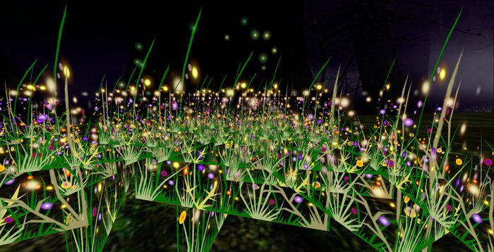 ALMOST FREE! WHIMSY 1 PRIM  COLORFUL "FAIRY LIGHTS" FANTASY FLOWERS-COPY MOD