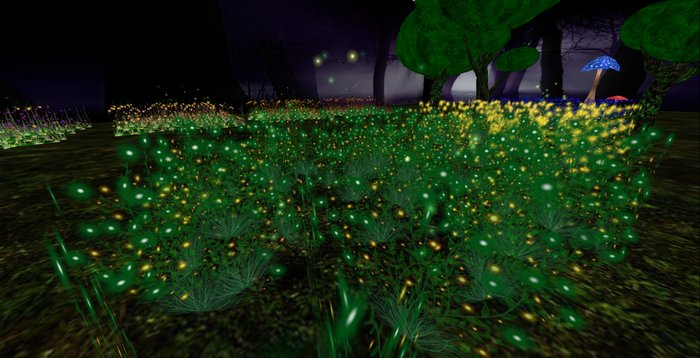 ALMOST FREE! WHIMSY 1 PRIM  GREEN  2  "FAIRY LIGHTS" FANTASY FLOWERS-COPY MOD