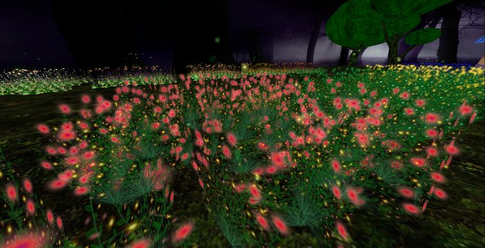 ALMOST FREE! WHIMSY 1 PRIM  RED  2  "FAIRY LIGHTS" FANTASY FLOWERS-COPY MOD