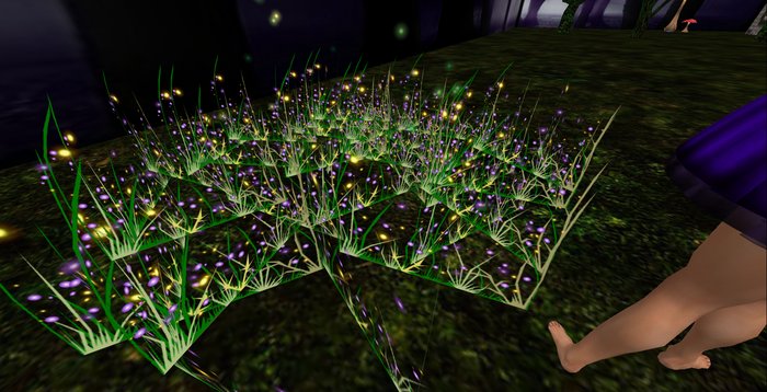 ALMOST FREE! WHIMSY 1 PRIM  WHITE & VIOLET  "FAIRY LIGHTS" FANTASY FLOWERS-COPY MOD