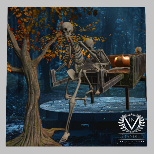 Mossy Wooden Skeleton Cart