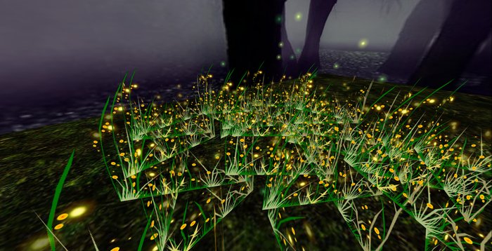 ALMOST FREE! WHIMSY 1 PRIM  YELLOW  "FAIRY LIGHTS" FANTASY FLOWERS-COPY MOD