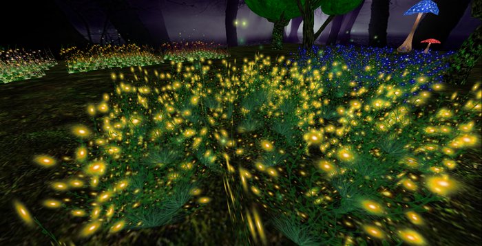 ALMOST FREE! WHIMSY 1 PRIM  YELLOW 2 "FAIRY LIGHTS" FANTASY FLOWERS-COPY MOD