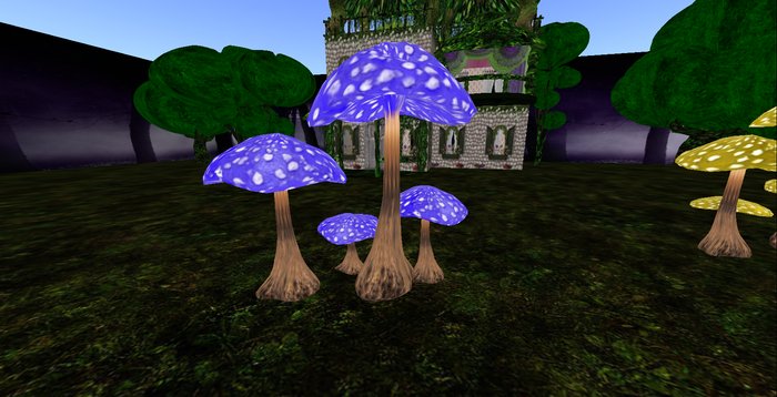 ALMOST FREE! Whimsy's BUMPY BLUE  Mushroom Family-4 PRIM-MOD COPY