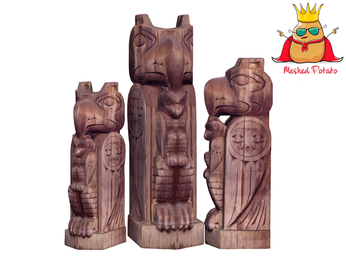 Meshed Potato - Native Wooden Totem Full Perm Mesh (add)