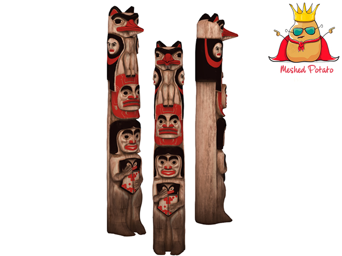 Meshed Potato - Indian Native Wooden Totem Full Perm Mesh (add)