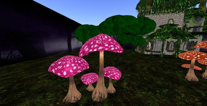 ALMOST FREE! Whimsy's BUMPY FUSCIA Mushroom Family-4 PRIM-MOD COPY
