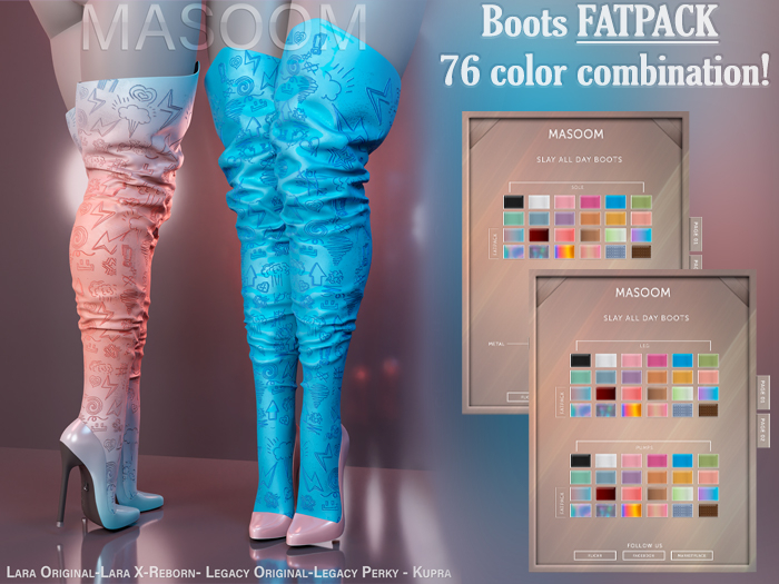 [[ Masoom ]] Slay All Day Boots - FATPACK